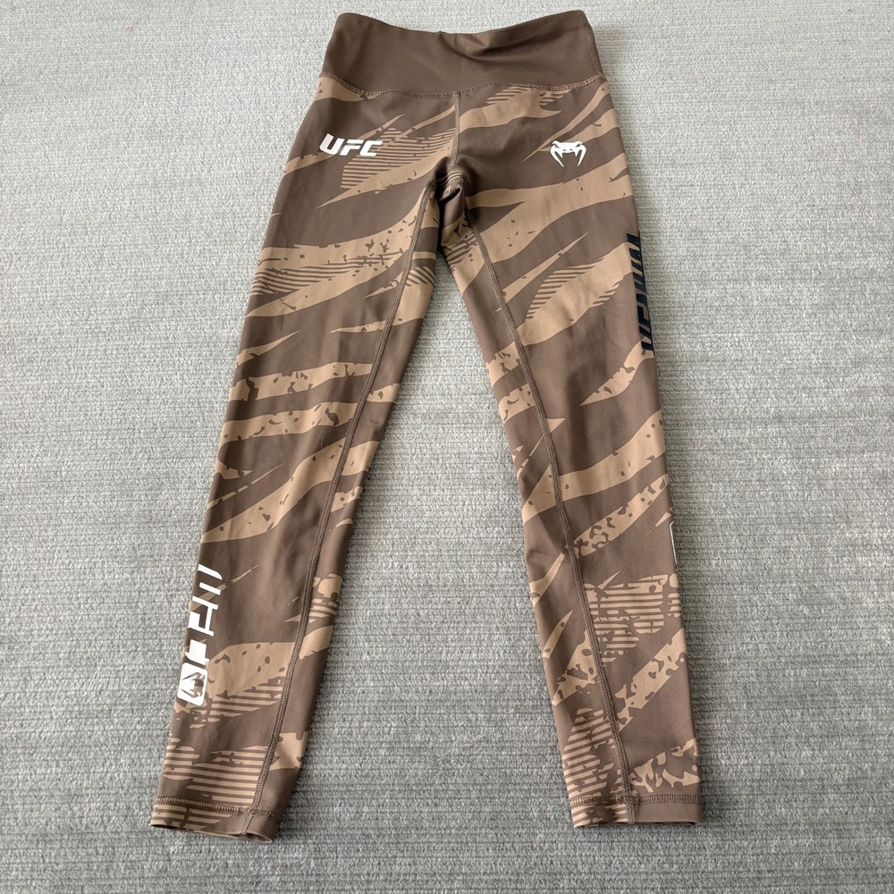 UFC Venum Performance Leggings Women's S High Rise  Fight Week Tan Compression